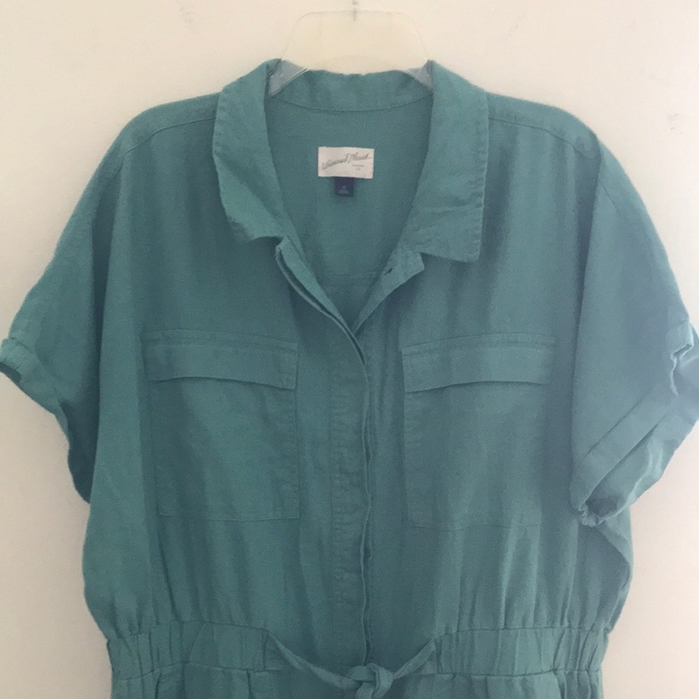 Green Button-Up Jumpsuit